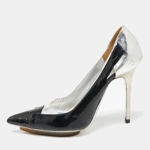 Balenciaga Silver/Black Patent And Leather Pointed Toe Pumps Size 38.5 - Balenciaga - Modalova