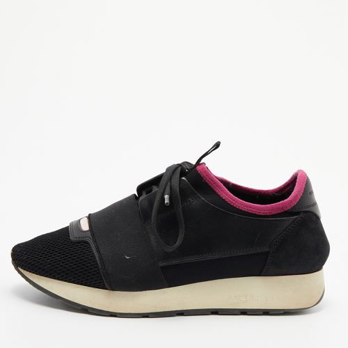 Balenciaga Black/Pink Leather And Mesh Race Runner Low Top Sneakers Size 37 - Balenciaga - Modalova