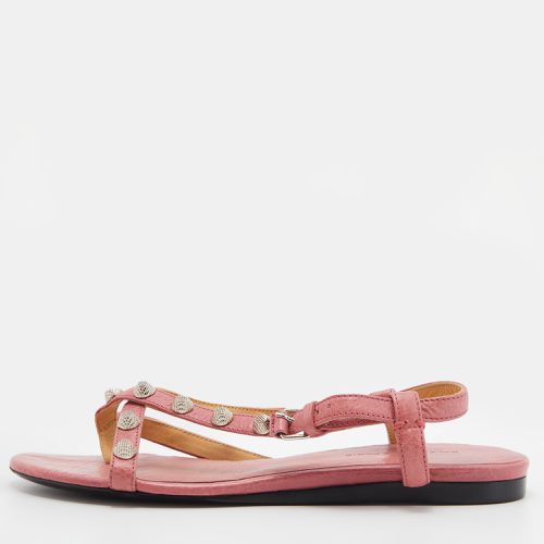 Balenciaga Pink Leather Arena Flat Sandals Size 36 - Balenciaga - Modalova