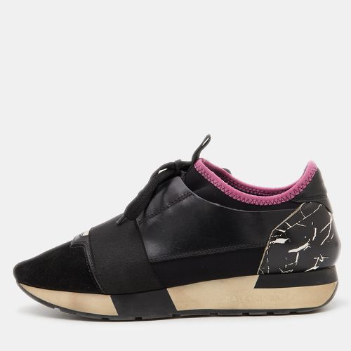 Balenciaga Black Leather, Fabric and Suede Race Runner Sneakers Size 38 - Balenciaga - Modalova