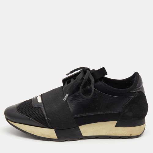 Balenciaga Black Leather and Mesh Race Runner Low Top Sneakers Size 37 - Balenciaga - Modalova