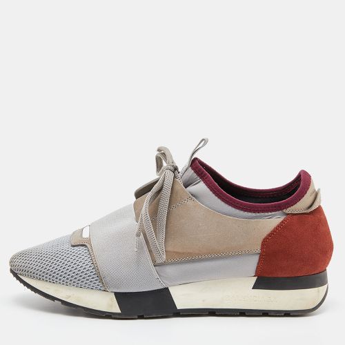 Balenciaga Tri Color Leather, Suede nd Mesh Race Runner Low Top Sneakers Size 38 - Balenciaga - Modalova