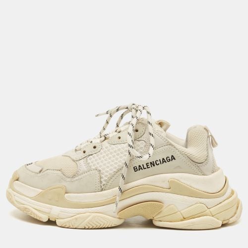 Balenciaga White/Grey Mesh and Leather Triple S Sneakers Size 38 - Balenciaga - Modalova