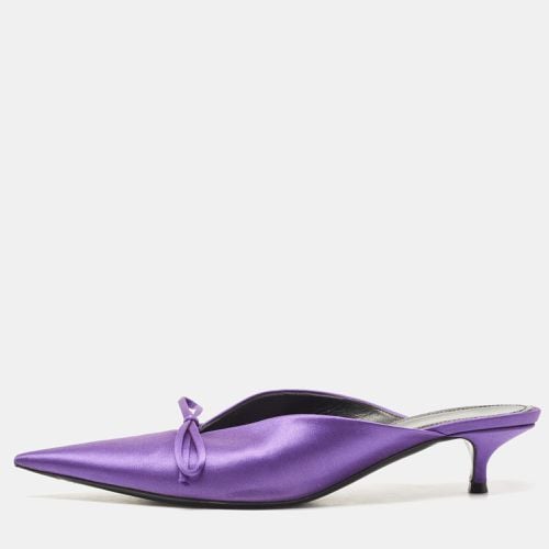 Balenciaga Purple Satin Knife Mules Size 37 - Balenciaga - Modalova