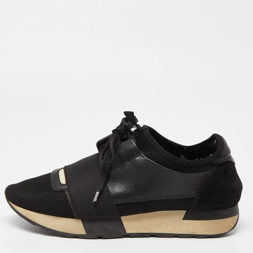 Balenciaga Black Leather, Mesh and Suede Race Runner Sneakers Size 39 - Balenciaga - Modalova