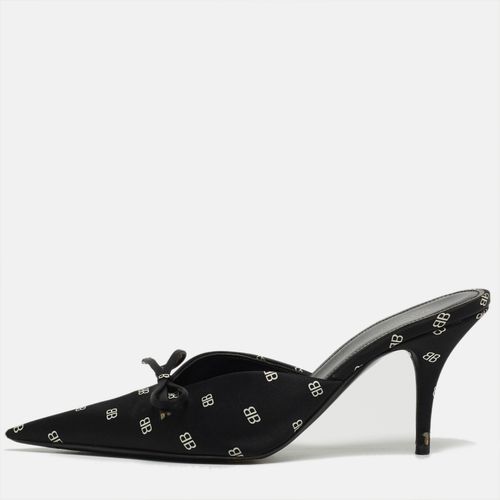 Balenciaga Black BB Satin Bow Knife Mules Size 37 - Balenciaga - Modalova