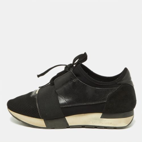 Balenciaga Black Leather,Suede and Mesh Race Runner Sneakers Size 39 - Balenciaga - Modalova