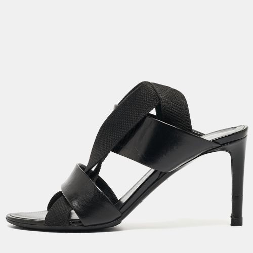 Balenciaga Black Leather and Elastic Strappy Slingback Sandals Size 36 - Balenciaga - Modalova