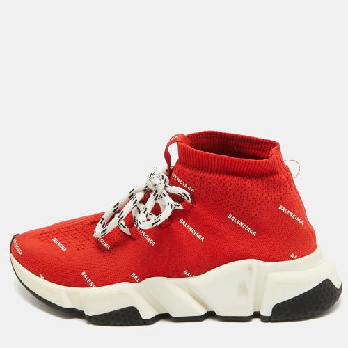 Balenciaga Red Knit Fabric Speed High Top Sneakers Size 36 - Balenciaga - Modalova