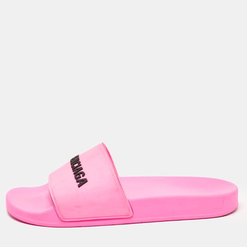 Balenciaga Pink Rubber Open Toe Flats Slides Size 40 - Balenciaga - Modalova