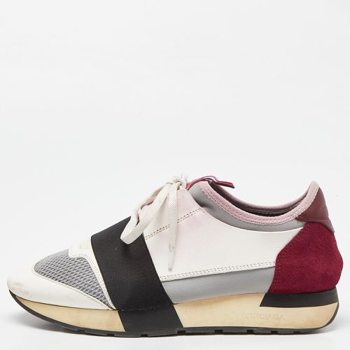 Burgundy Leather,Suede and Mesh Race Runner Sneakers Size 38 - Balenciaga - Modalova