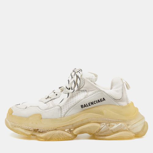 Balenciaga Off White Leather and Mesh Triple S Clear Sneakers Size 38 - Balenciaga - Modalova