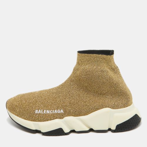 Balenciaga Gold Lurex Fabric Speed Trainer Low Top Sneakers Size 37 - Balenciaga - Modalova