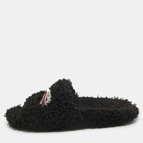 Balenciaga Black Shearing Fur Flat Slides Size 36 - Balenciaga - Modalova