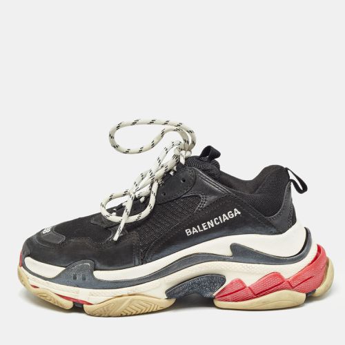 Balenciaga Black Mesh and Leather Triple S Low Top Sneakers Size 38 - Balenciaga - Modalova