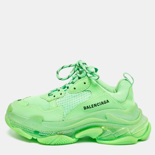 Balenciaga Neon Green Mesh and Leather Triple S Sneakers Size 38 - Balenciaga - Modalova