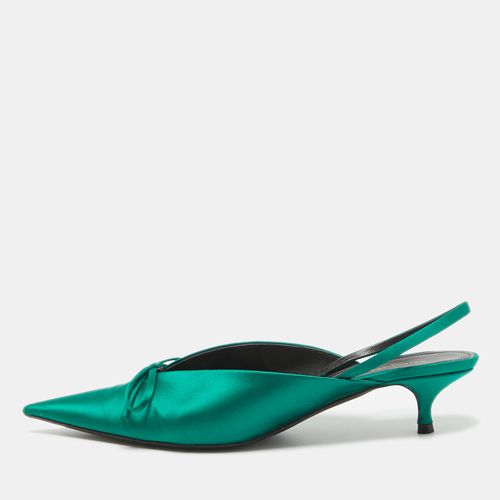 Balenciaga Green Satin Knife Bow Slingback Pumps Size 39 - Balenciaga - Modalova