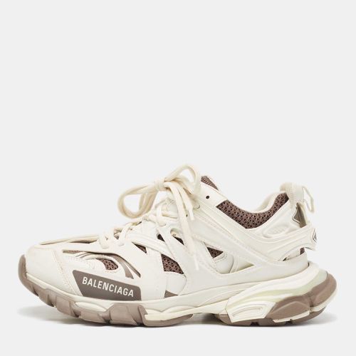 Balenciaga White/Brown Mesh Faux Leather Track Sneakers Size 39 - Balenciaga - Modalova