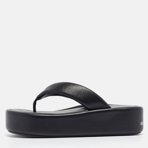 Balenciaga Black Leather Thong Platform Flats Size 40 - Balenciaga - Modalova