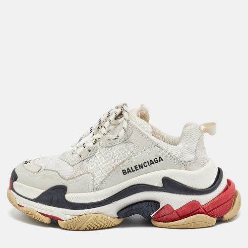 Balenciaga White/Grey Mesh and Nubuck Leather Triple S Sneakers Size 36 - Balenciaga - Modalova