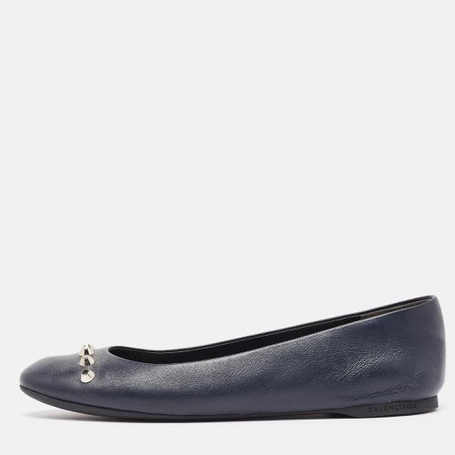 Balenciaga Navy Blue Leather Ballet Flats Size 38 - Balenciaga - Modalova