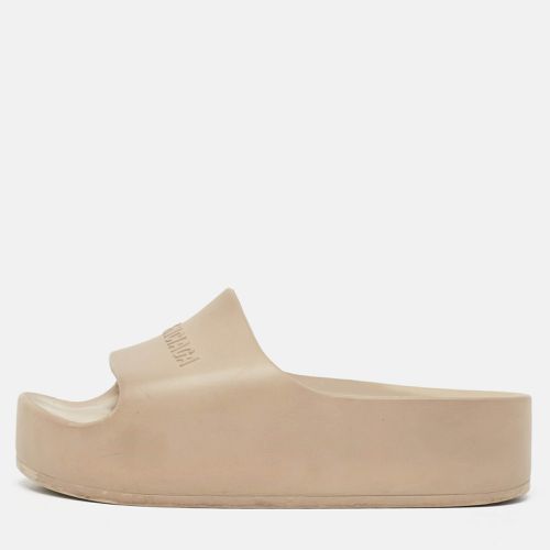 Balenciaga Beige Rubber Logo Chunky Slides Size 36 - Balenciaga - Modalova