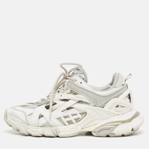 Balenciaga White/Grey Faux Leather and Mesh Track 2 Sneakers Size 39 - Balenciaga - Modalova