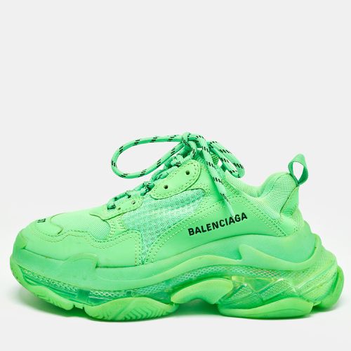 Balenciaga Green Mesh and Faux Leather Triple S Sneakers Size 37 - Balenciaga - Modalova