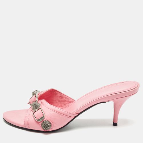 Balenciaga Pink Leather Stud Slide Sandals Size 36 - Balenciaga - Modalova