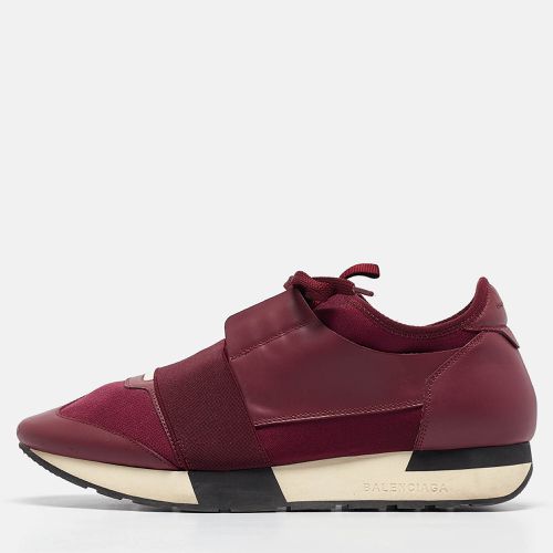 Balenciaga Burgundy Leather and Neoprene Race Runner Sneakers Size 40 - Balenciaga - Modalova