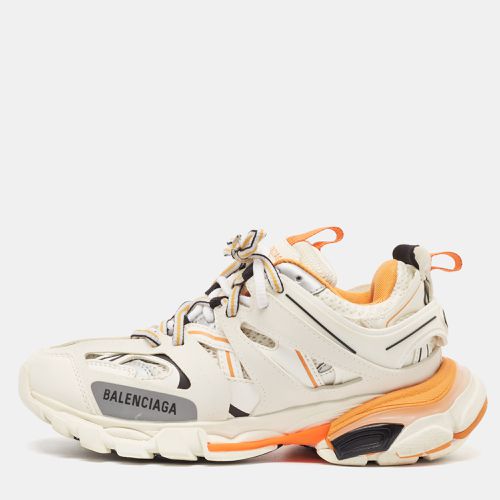 Balenciaga White/Orange Leather and Mesh Track Low Top Sneakers Size 36 - Balenciaga - Modalova