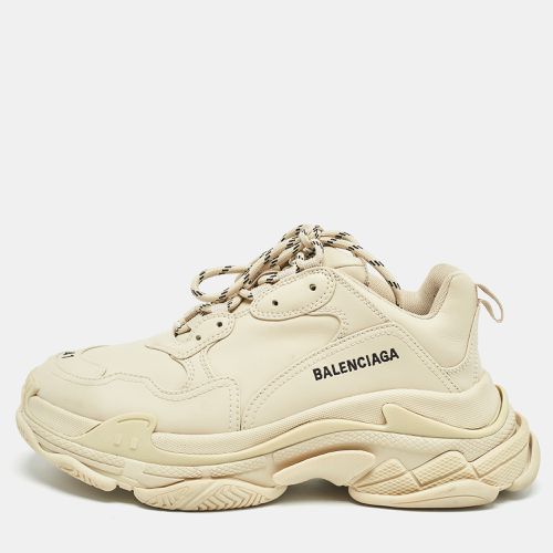 Balenciaga Cream Faux Leather Triple S Sneakers Size 41 - Balenciaga - Modalova