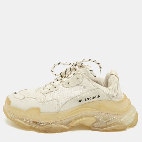 Balenciaga Grey Mesh and Nubuck Leather Triple S Clear Low Top Sneakers Size 40 - Balenciaga - Modalova