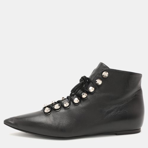 Balenciaga Black Leather Pointed Toe Lace Up Ankle Length Boots Size 36.5 - Balenciaga - Modalova