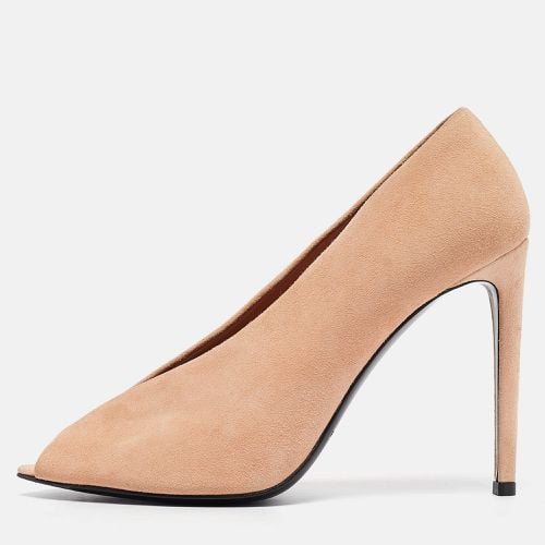 Balenciaga Peach Suede Peep Toe Pumps Size 38 - Balenciaga - Modalova