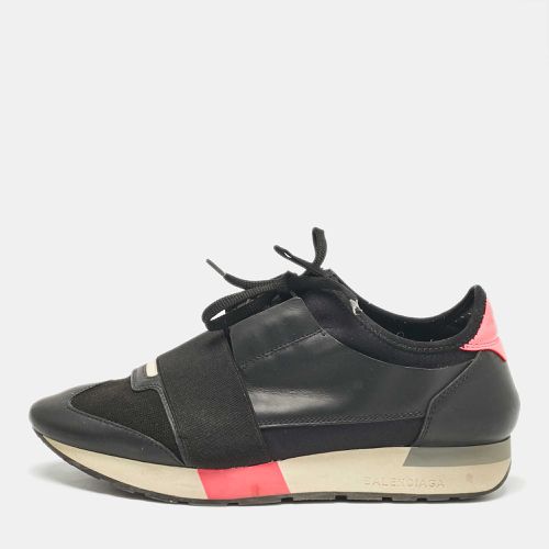 Balenciaga Black Fabric and Leather Race Runner Low Top Sneakers Size 39 - Balenciaga - Modalova