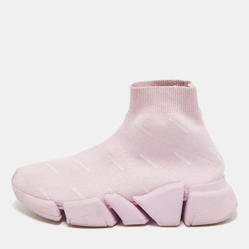 Balenciaga Pink Knit Fabric Speed 2.0 High Top Sneakers Size 36 - Balenciaga - Modalova