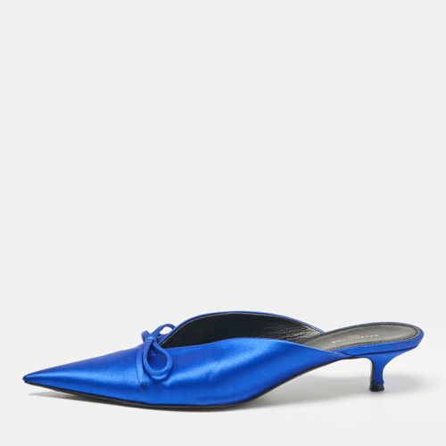 Royal Satin Bow Knife Heel Mules Size 38 - Balenciaga - Modalova