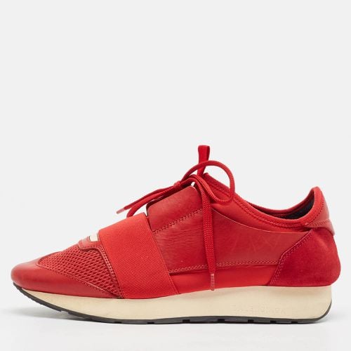 Balenciaga Red Leather and Suede Race Runner Lace Up Sneakers Size 38 - Balenciaga - Modalova