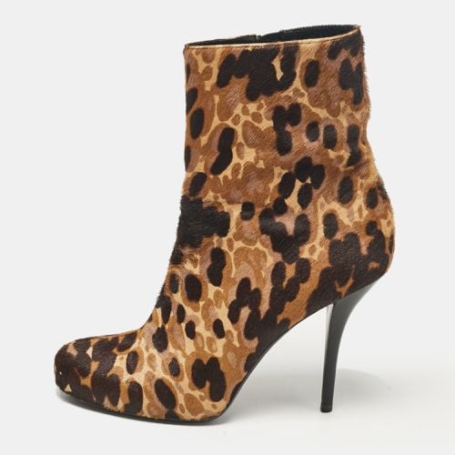 Leopard Print Calf Hair Ankle Boots Size 39.5 - Balenciaga - Modalova