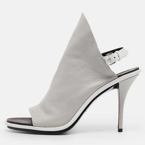 Balenciaga Grey/White Leather Glove Ankle Strap Sandals Size 40 - Balenciaga - Modalova