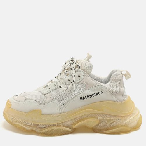 Balenciaga White Leather and Mesh Triple S Low Top Sneakers Size 40 - Balenciaga - Modalova