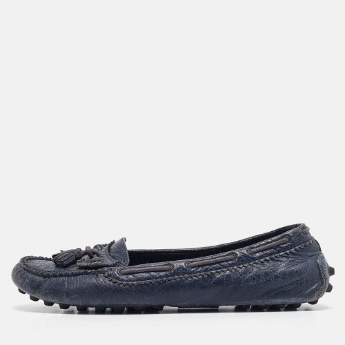 Balenciaga Navy Blue Leather Arena Loafers Size 39 - Balenciaga - Modalova