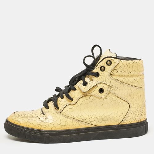 Balenciaga Yellow Texture Leather High Top Sneakers Size 38 - Balenciaga - Modalova