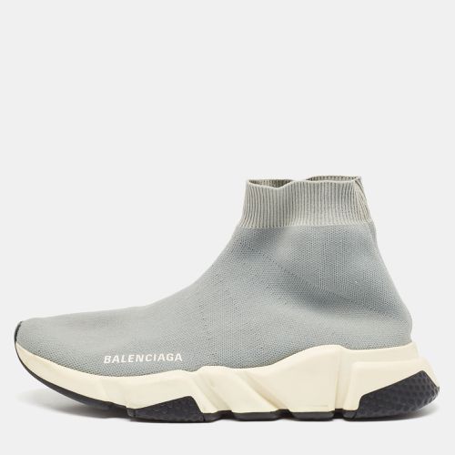 Balenciaga Grey Knit Fabric Speed Trainer Slip On Sneakers Size 39 - Balenciaga - Modalova