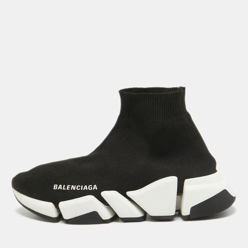 Balenciaga Black Knit Fabric Speed Trainer Slip On Sneakers Size 37 - Balenciaga - Modalova