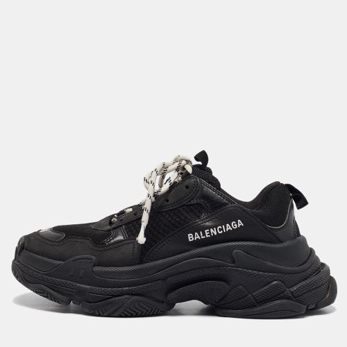 Balenciaga Black Faux Leather and Mesh Triple S Sneakers Size 39 - Balenciaga - Modalova