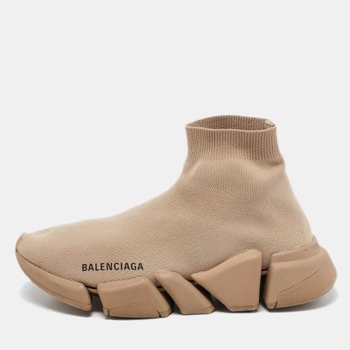 Balenciaga Beige Knit Fabric Speed Trainer High Top Sneakers Size 37 - Balenciaga - Modalova