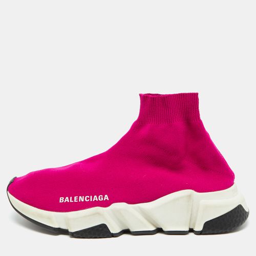 Balenciaga Bright Pink Knit Fabric Speed Trainer Slip On Sneakers Size 36 - Balenciaga - Modalova