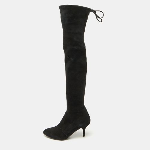 Stuart Weitzman Black Suede Leather Highland Over The Knee Boots Size 37.5 - Balenciaga - Modalova